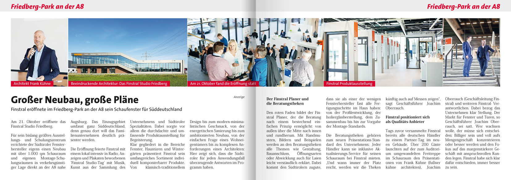 Presseartikel 2017 zum Projekt FINSTRAL im Gewerbepark an der A8