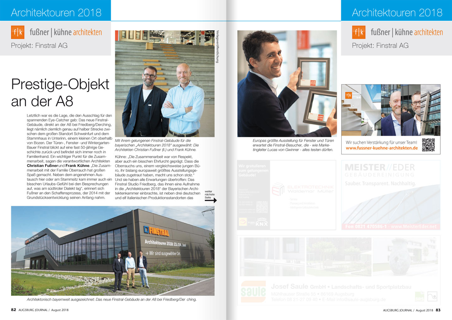 Presseartikel 2018 zum bei den Architektouren 2018 ausgewählten Projekt Finstral