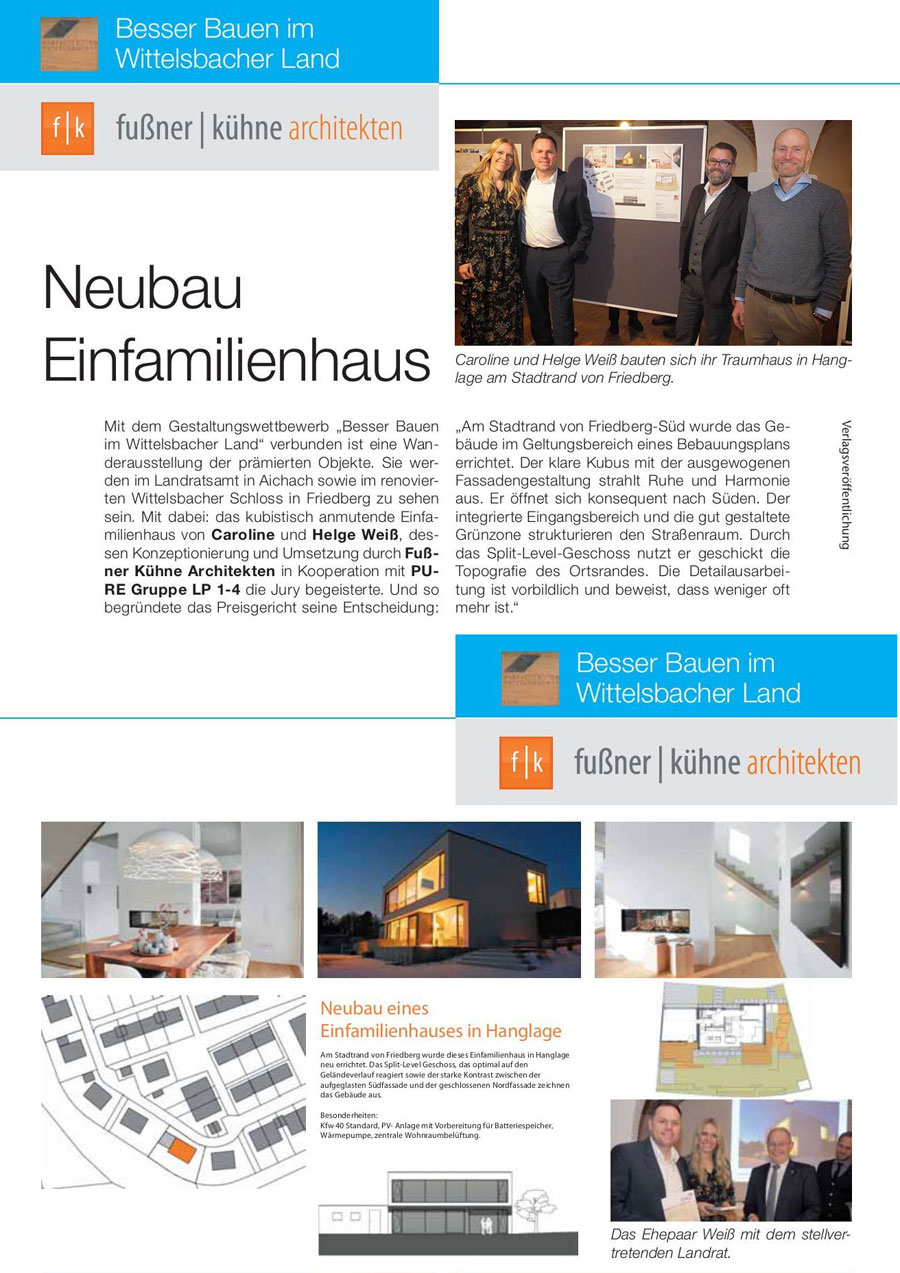 Presseartikel Augsburg Journal 01/2019 zum Wettbewerb "Besser Bauen im Wittelsbacher Land" 