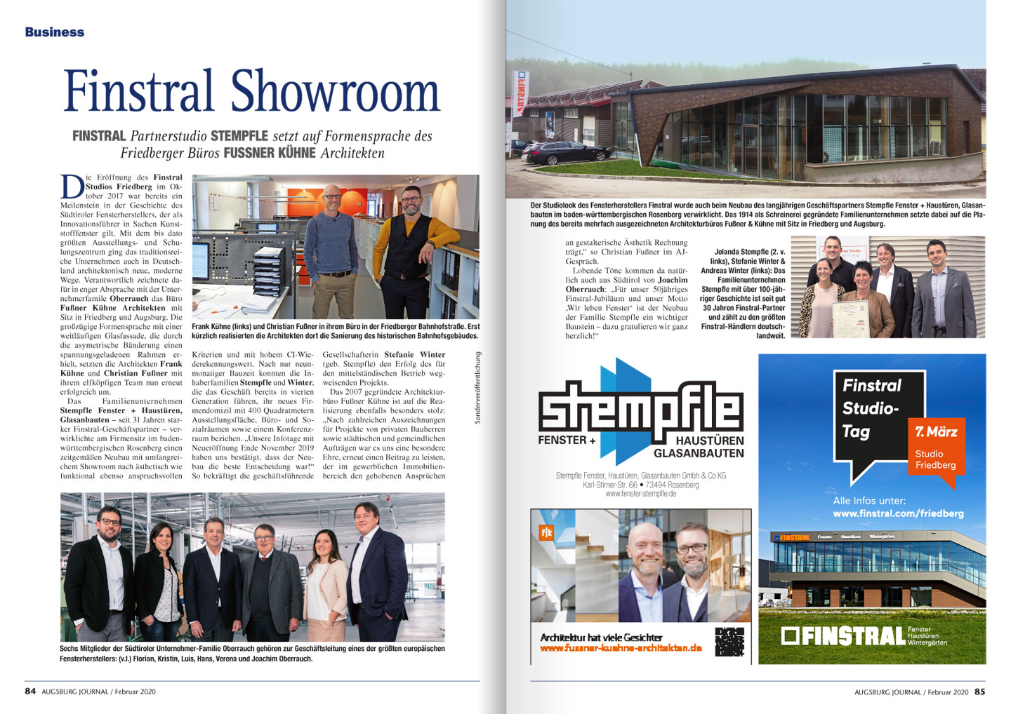 Presseartikel Augsburg Journal 01/2020 zum Projekt "Fenster Stempfle" in Rosenberg