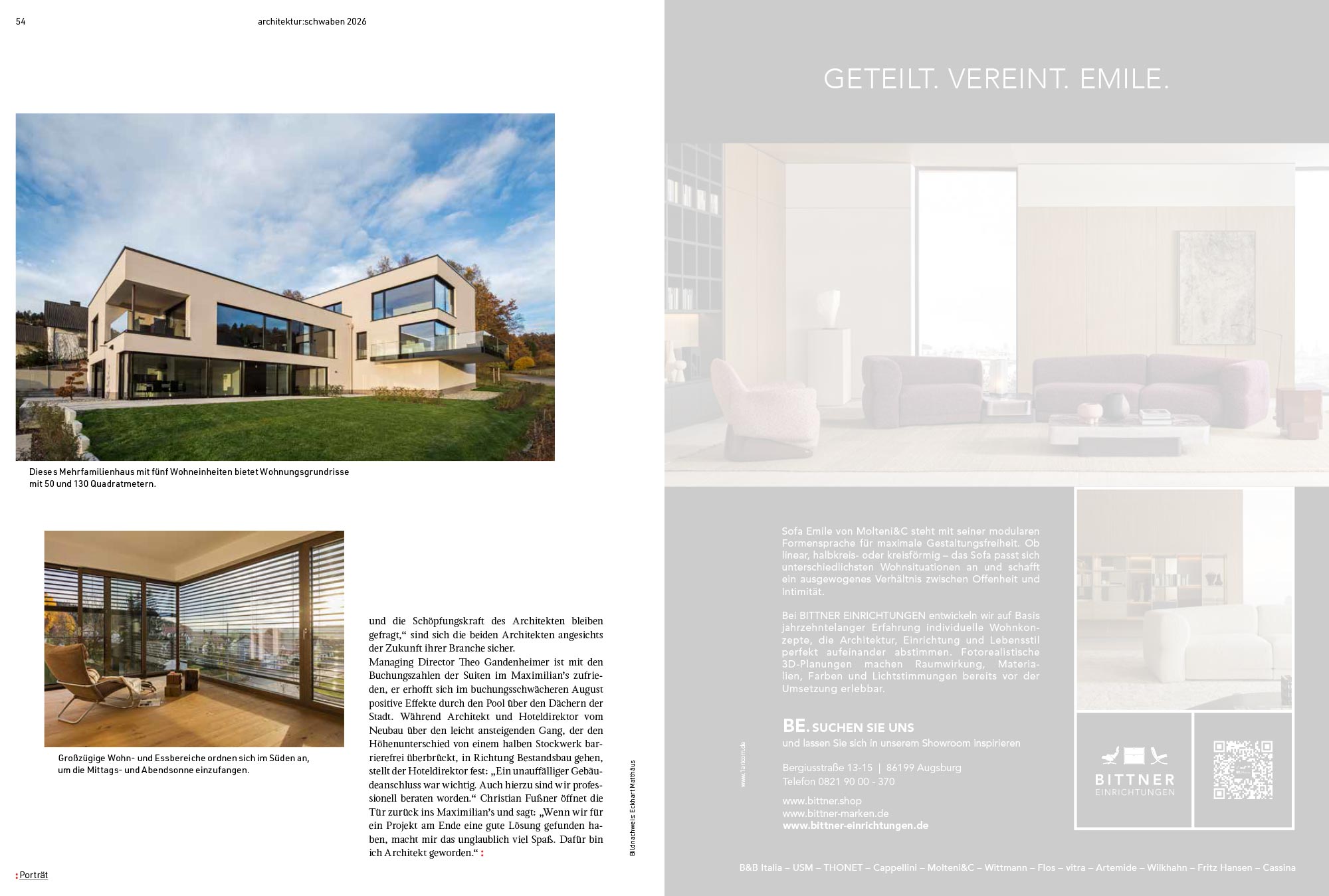 Presseartikel fußner kühne architekten aus dem Magazin Edition Schwaben 2026