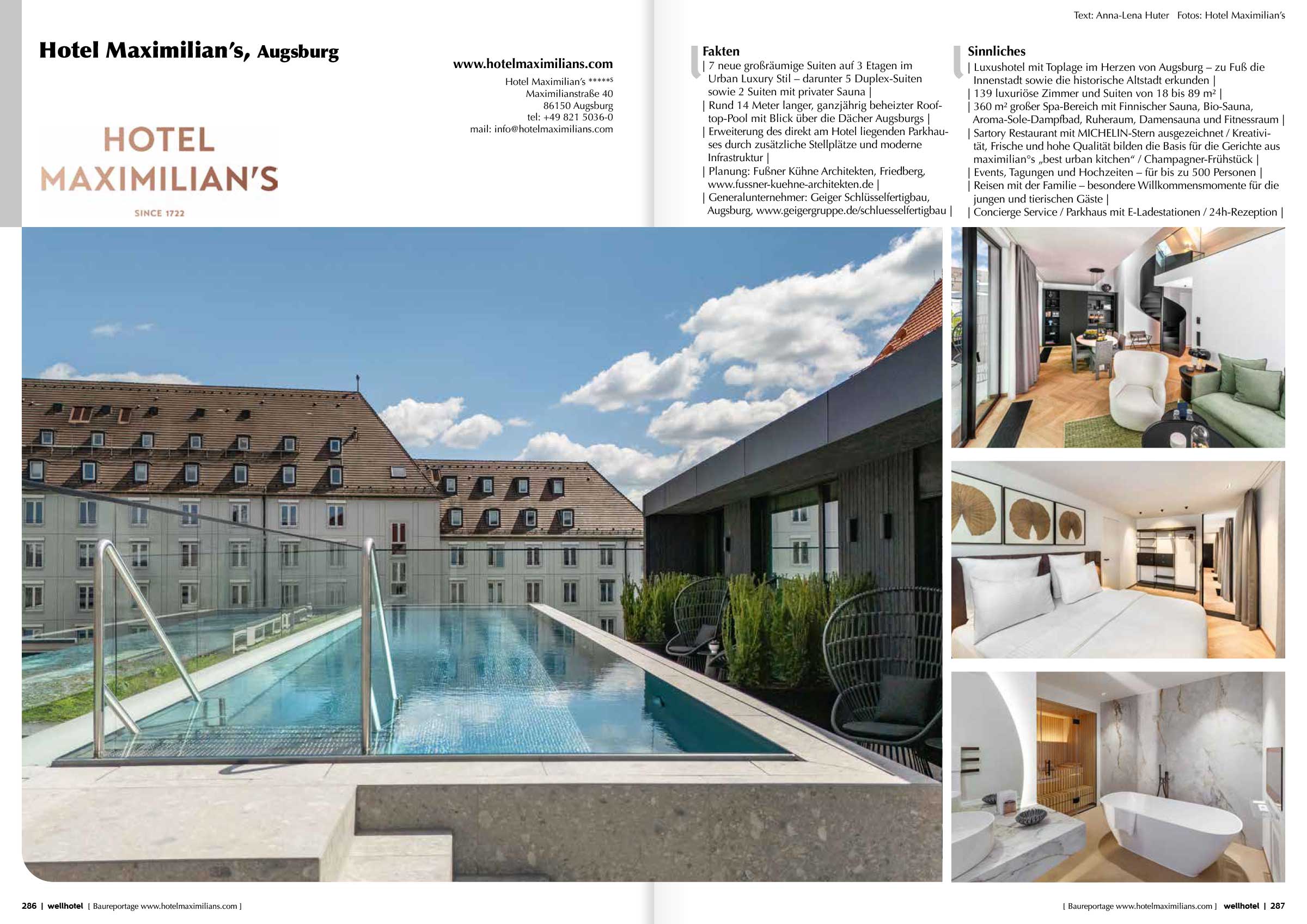 Presseartikel fußner kühne architekten aus dem Magazin Wellhotel 2026